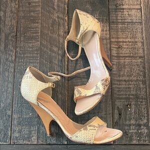 Giuseppe Zanotti Cream Snakeskin Heels
